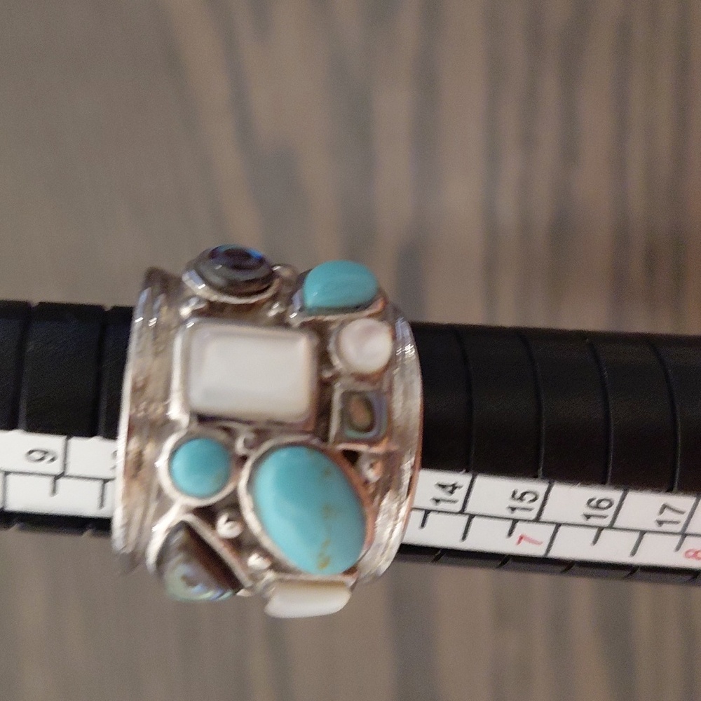 925 Multi Stone Ring 6 - Picture 3 of 6